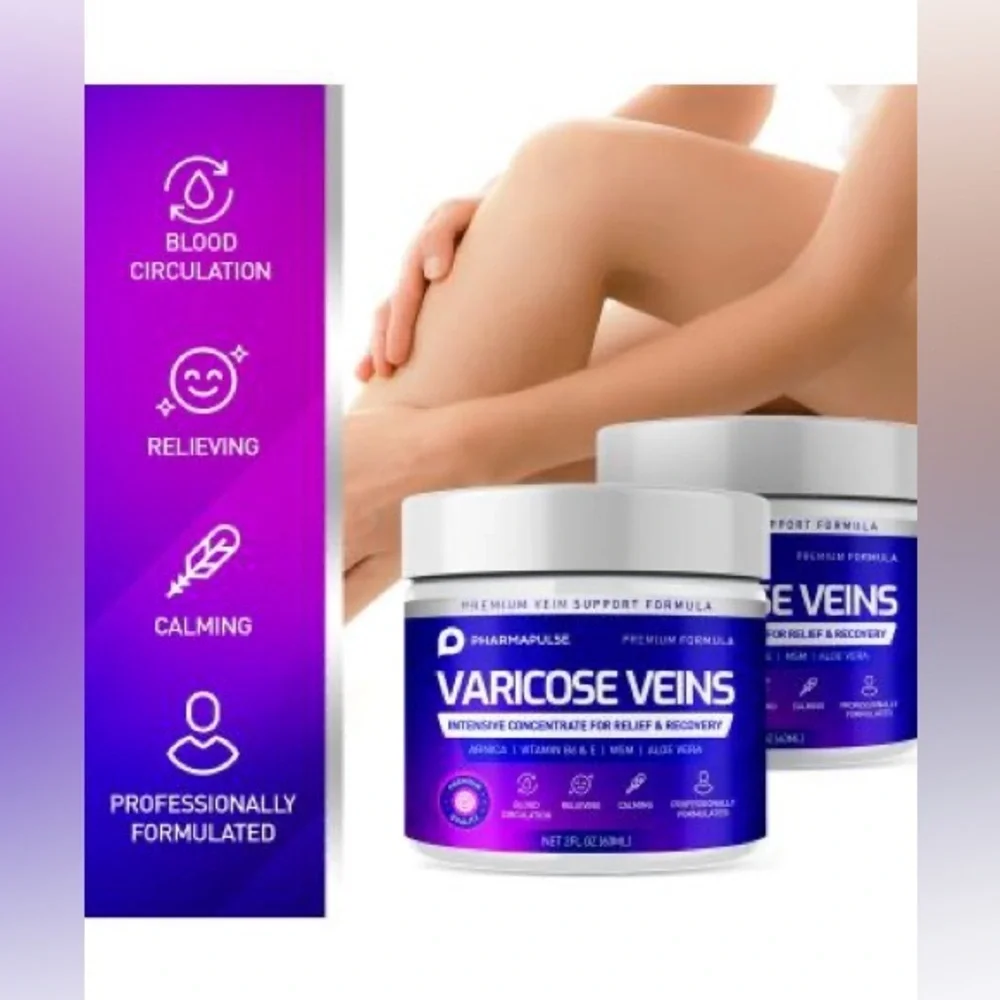 Pharmapulse Varicose Veins Cream 4 oz Leg Treatment Soothing Recovery Formula